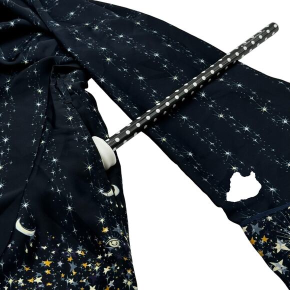 J. CREW Woman's XXL Navy Blue Celestial Easy-luxe Eco Robe Twinkling Sky Pockets - Picture 4 of 12